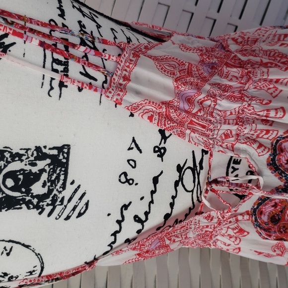 Free People Red and white intimately louche dress M - Picture 5 of 7